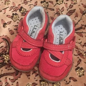 LL Bean Suede Leather Pink Shoes Baby girl size 5